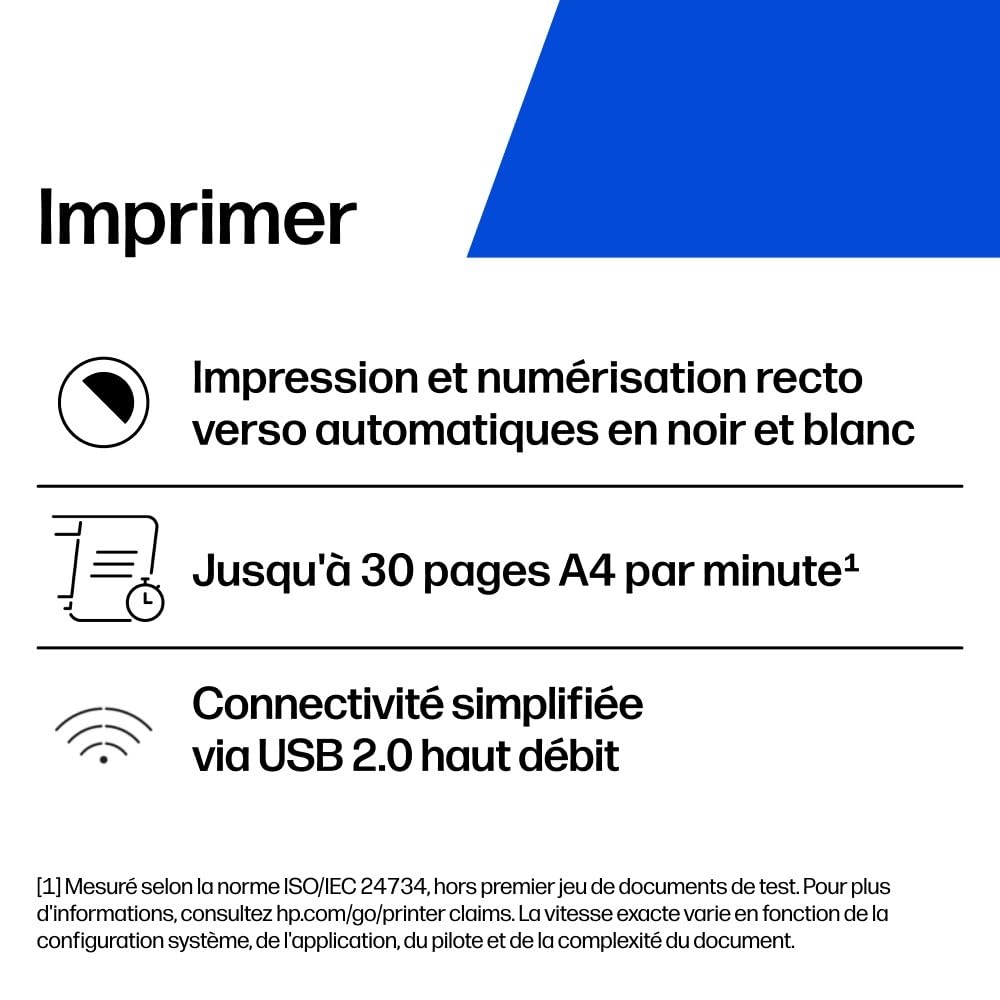 HP LaserJet M209dw, 6GW62F, Imprimante monofonction A4, Impression Recto Verso Automatique en Noir et Blanc, 29 ppm, USB, Wi-FI, Ethernet, Smart, sans fax, sans ADF, écran LCD à icônes, Grise