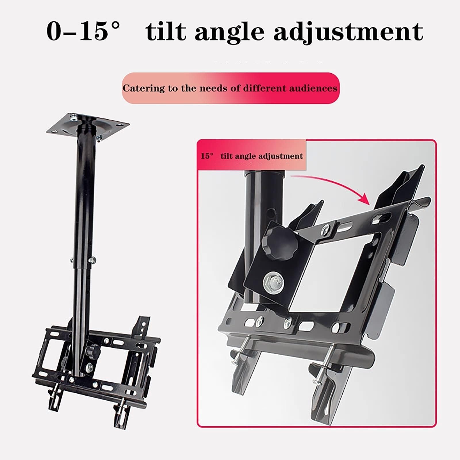 Supporto Da Soffitto Per TV A Schermo Piatto - Supporto Da Soffitto Con Inclinazione Regolabile, Per TV Da 27" A 55", Supporto TV Girevole A 360 Gradi