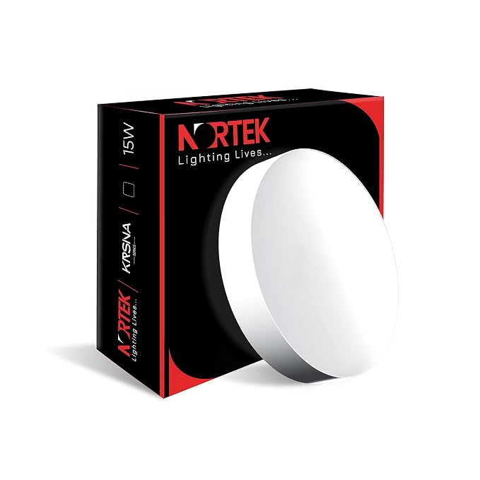 Nortek KRSNA10W Rimless LED Surface Panel Light | 1100 Lumens | Wide Voltage Operation | Up to 2.5 kV Surge Protection| Cool White Light | Fall Ceiling Light for Home & Office| Pack of 1