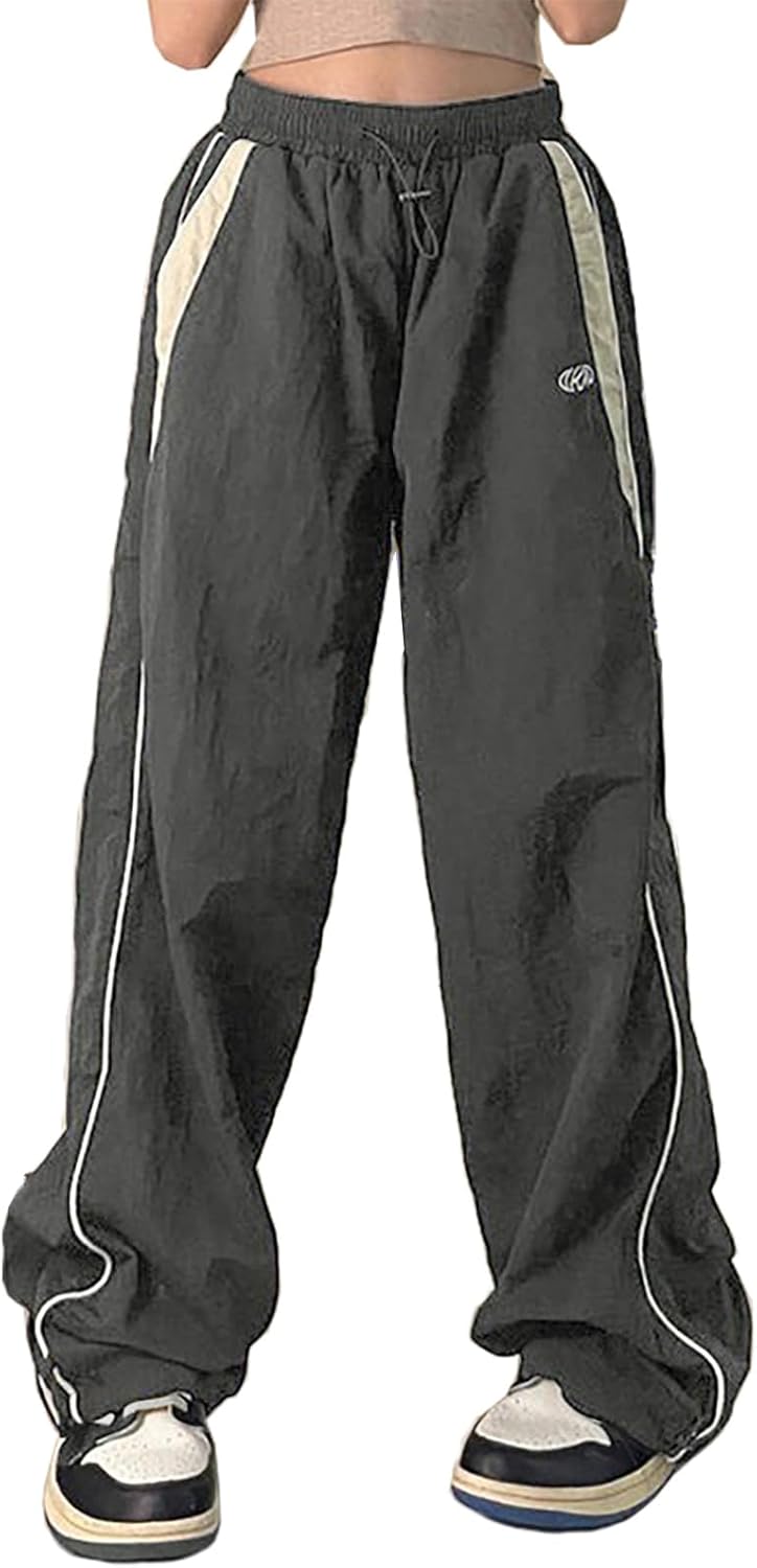 Xineicy Y2K Baggy Pants for Women Vintage Sweatpants Wide Leg Parachute Pants Hip Pop Cargo Pants - Image 2