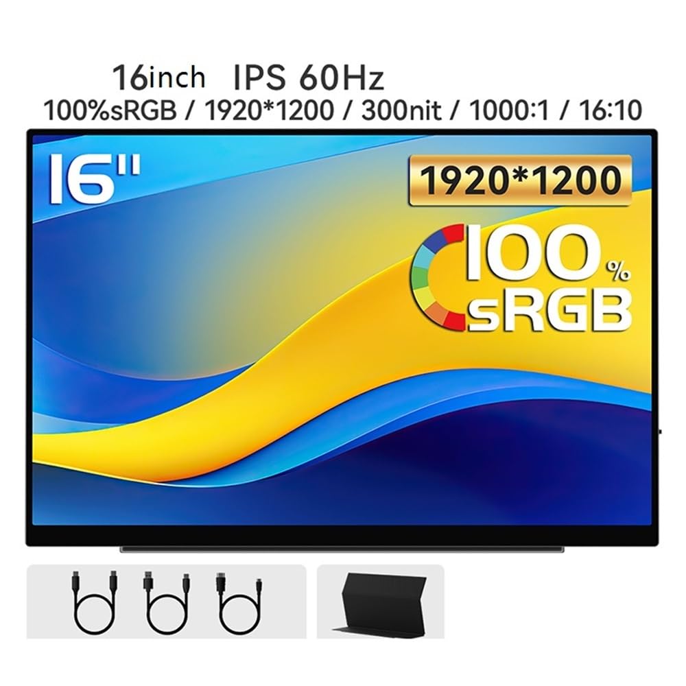 Monitor Schermo secondario Touch Screen IPS da 16 Pollici con risoluzione 1920 * 1200 e 60 Hz for Giochi da Ufficio Schermo Portatile