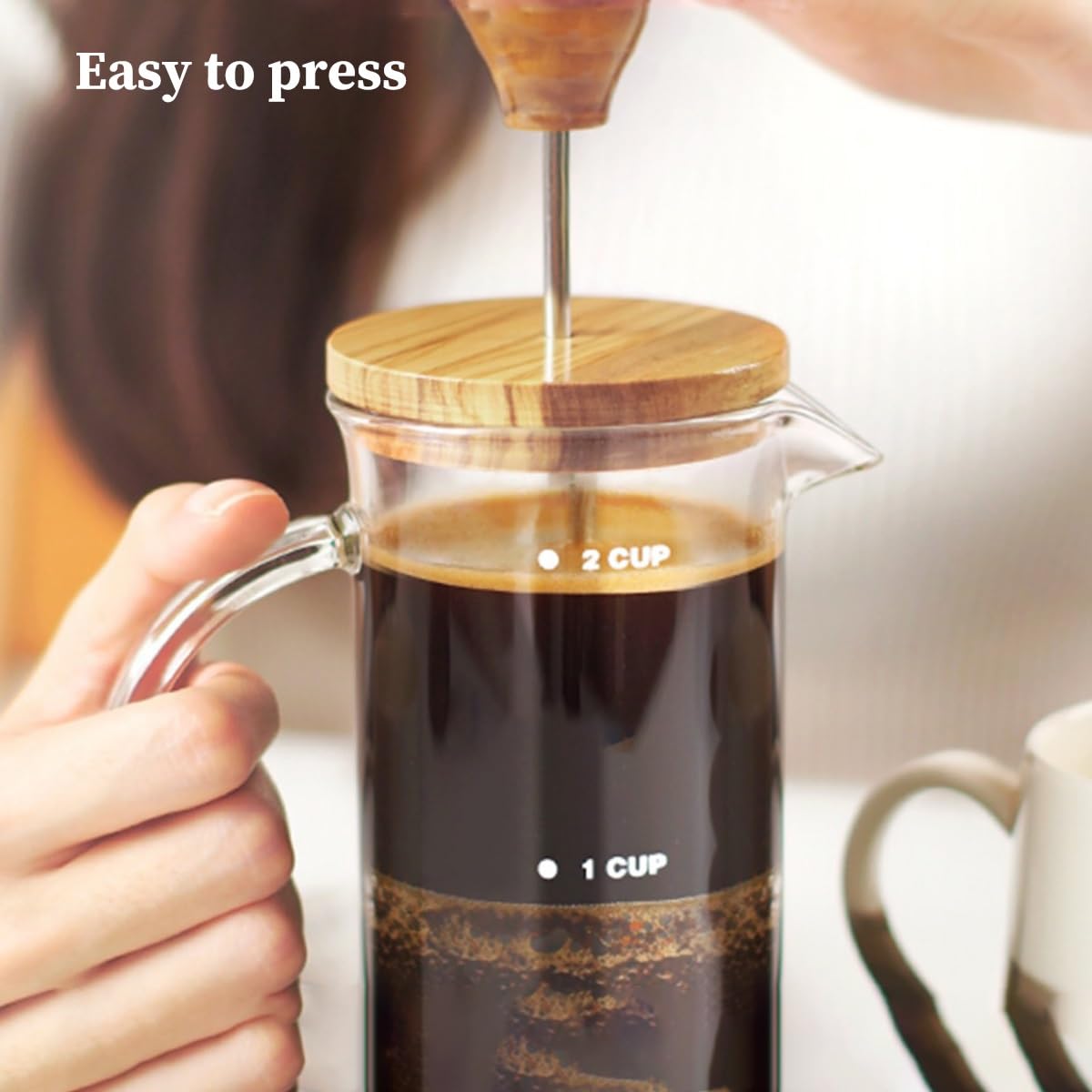 Ekspres Do Kawy Typu French Press, Ekspres Do Kawy Espresso, Zagęszczony Borokrzemianowy Dzbanek Do Kawy Z 3 Filtrami Ze Stali Nierdzewnej, Ekspres Do Kawy Na Zimno(/Brown,800ml)
