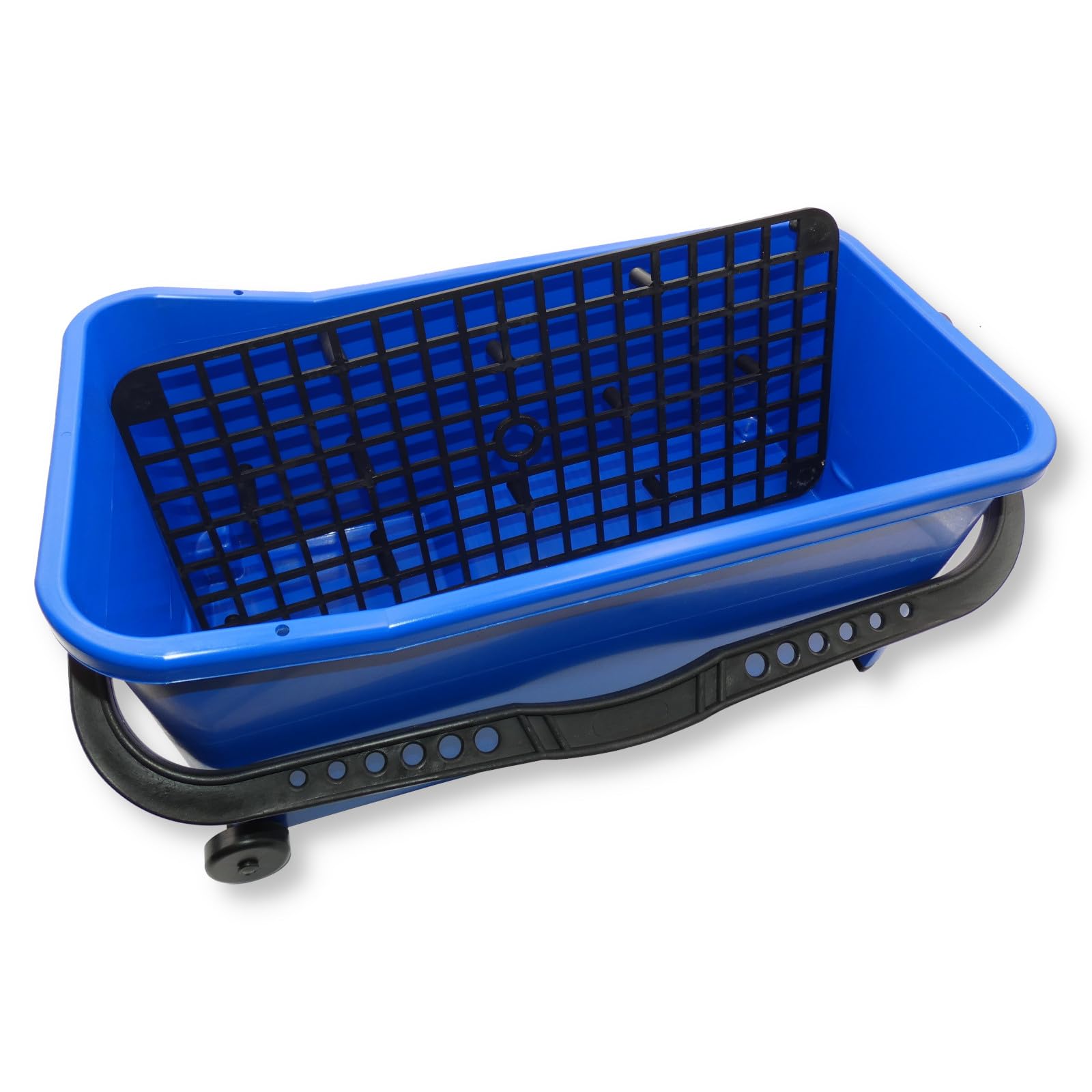 DEWEPRO® Profi Fliesenleger Wascheimer 20l inkl. 2 Räder, Bodensieb und Doppelrollenaufsatz