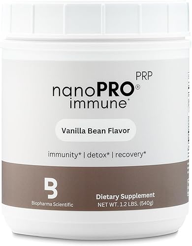 Biopharma Scientific NanoPro - Proteína de suero inmune sin desnaturalizar | Sabor de vainilla | 30 porciones | Calostro, hierro, calcio, vacas