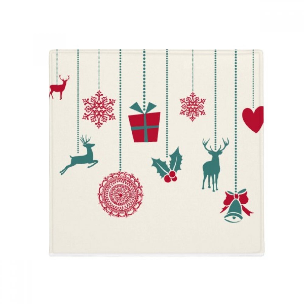 Tapis de sol Noël elk flocon de neige antidérapant cuisine et entrée 80x80 cm