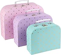Vista 8 de Eazy2hD Paperboard Suitcases, Set of 3 Decorative Storage Boxes Gift Boxes With Lids for Photo Storage Home Decoration, Birthday, Weddings