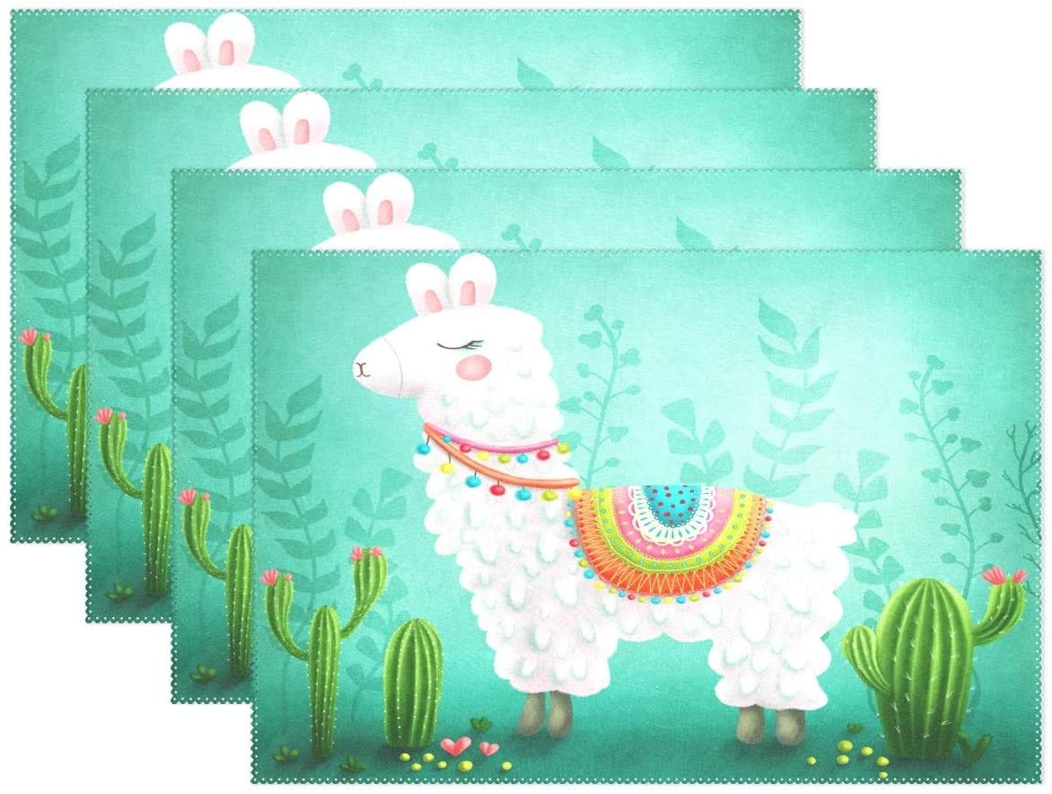 KANGRINBOQE Placemat Table Mat Desktop Decoration Country Rooster Placemats Set of 4 Non Slip Stain Heat Resistant for Dining Home Kitchen Indoor 12x18 in-Multi8-4