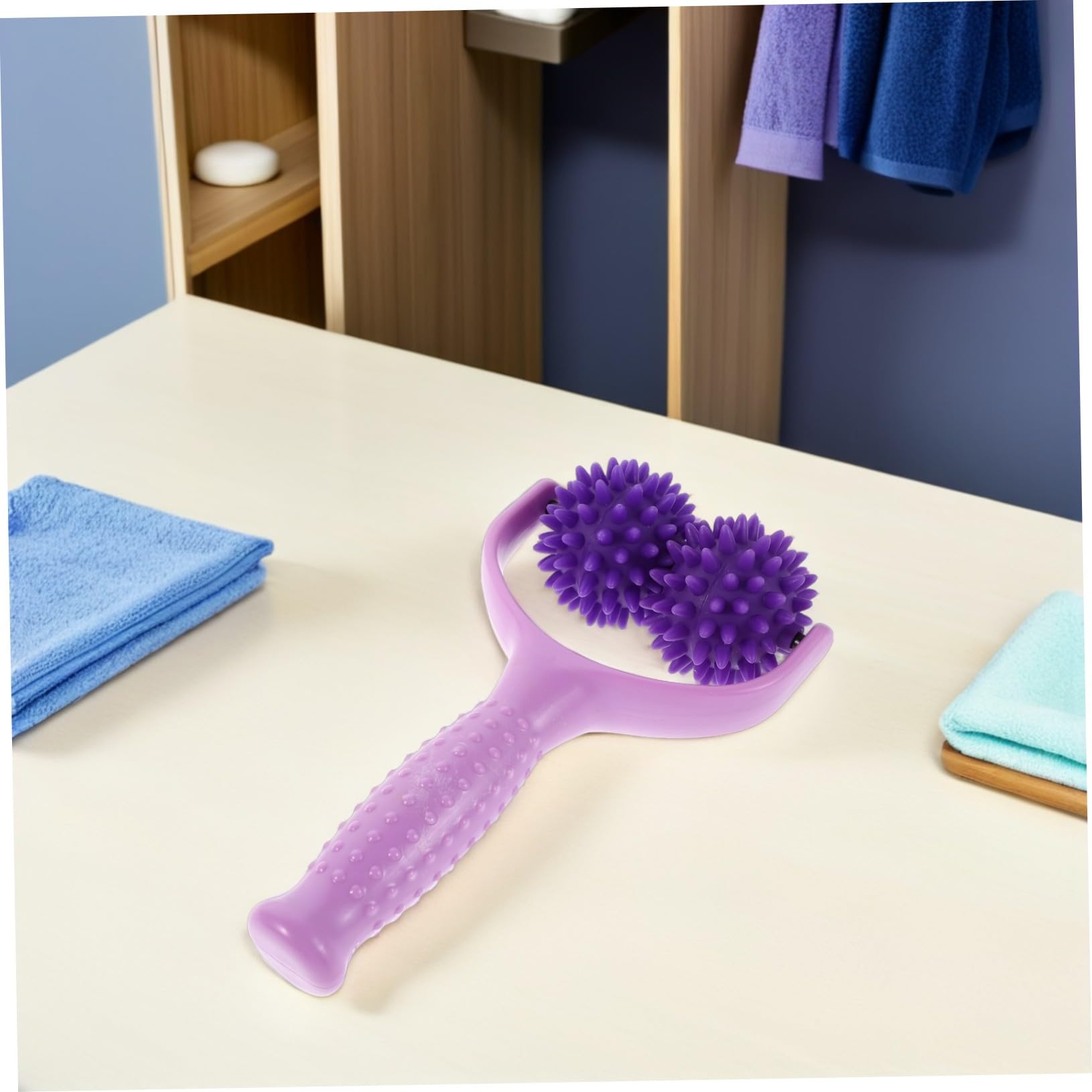 Rodillo de Masaje Manual Bolas Puntiagudas para Relajación Profunda Muscular, Material Abs, Ligero y Portátil Adecuado para Uso en Casa y Yoga, Pack de 2 Piezas