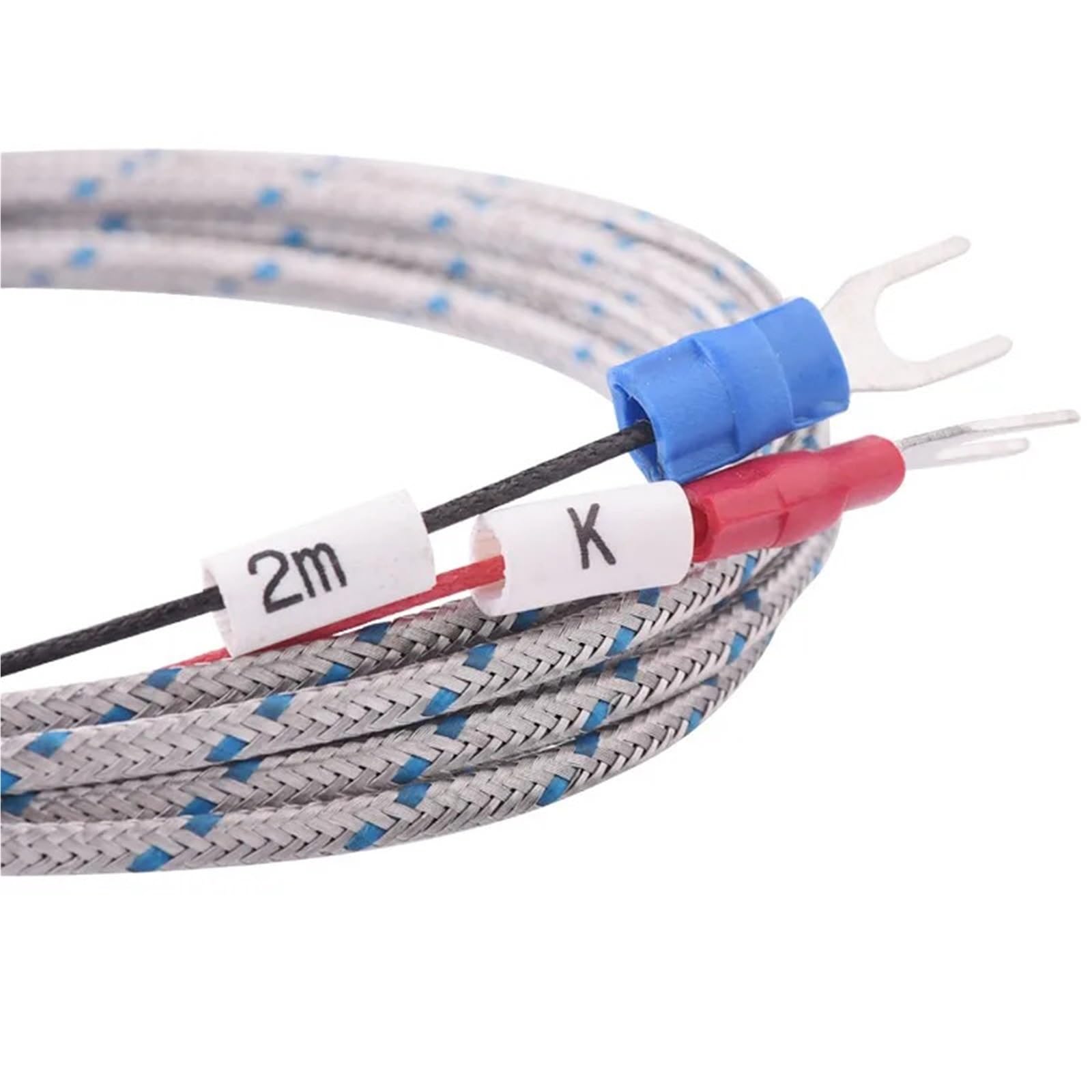 Sensor de Temperatura Tipo sonda termopar K, Cable de 2 m, 0-400 °C, for medir la Temperatura del Horno de Caldera.(Cable Length 4m)
