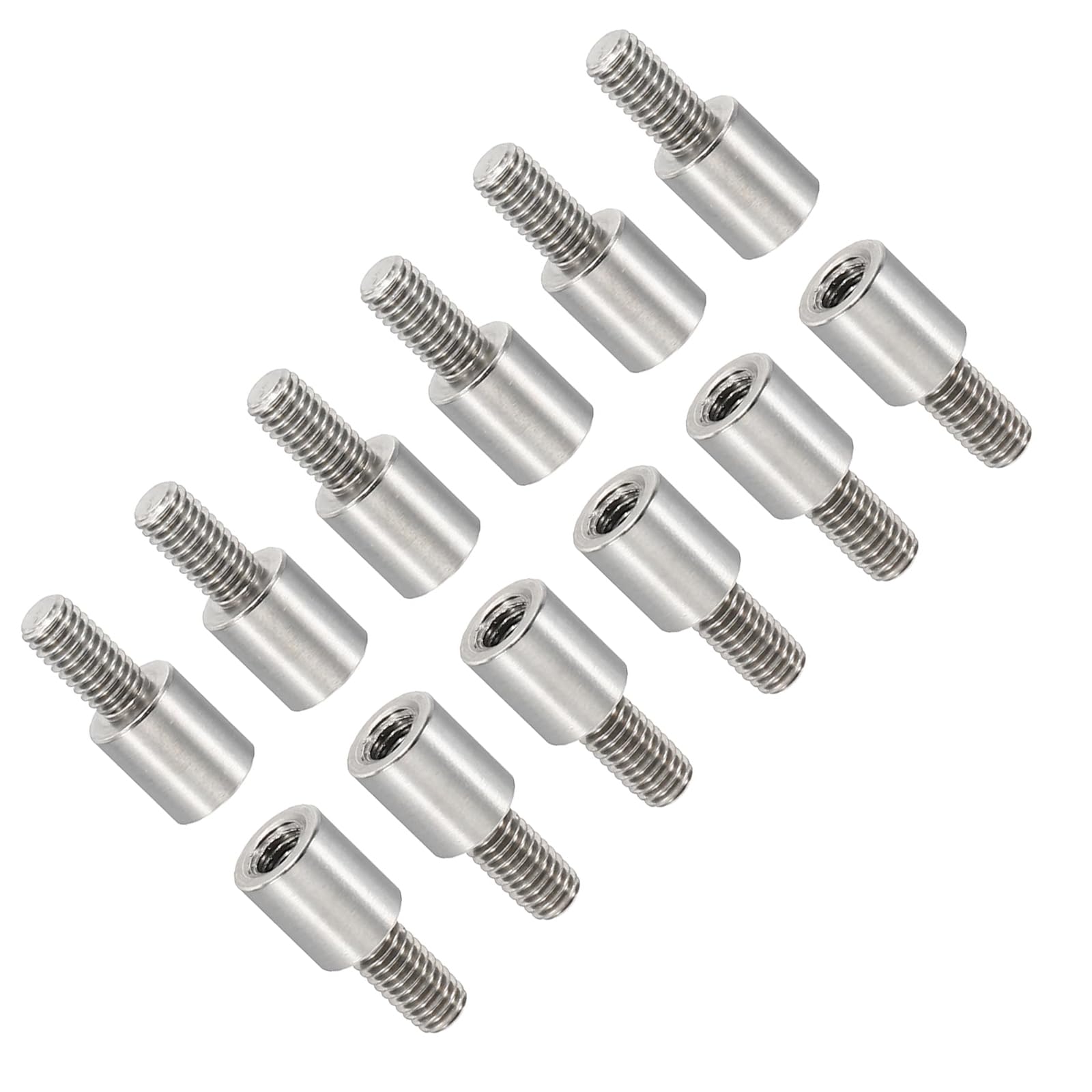 Unifizz 12pcs M3 Spacer Standoffs, 7+6mm Stainless Steel Threaded Standoffs Screw Kit, 3mm Inner 5mm Outer Diameter Metric Standoff Set for DIY Electronics, CNC, Drones, Circuit Board, Motherboard — image 1