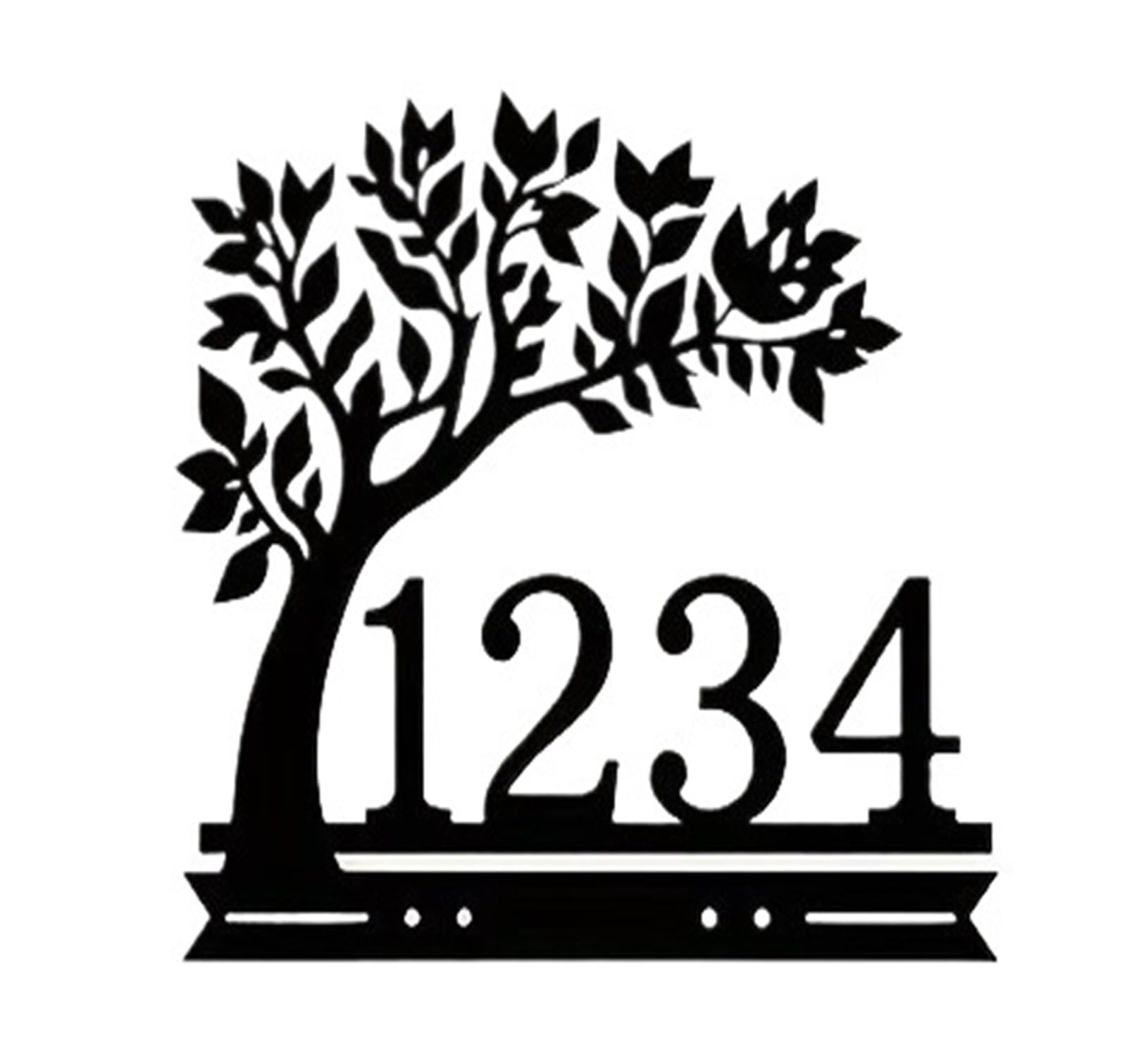 1 Targa In Metallo Con Albero Della Vita, for Indirizzo Esterno, Numero Civico E Decorazione Da Parete(30x26.5cm)