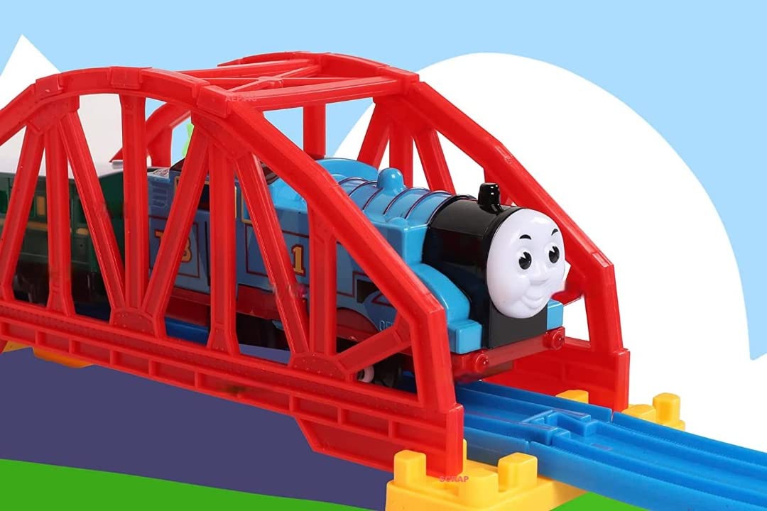 LONGMIRE Battery-Operated Express Toy Train Set for Kids 3+ | DIY Railway Tracks | Adventure Train with Lights, Sound, Over-Bridge, Tunnel Cave | Educational Toy | Ideal Gift | Train for Kids - Image 5 thumbnail