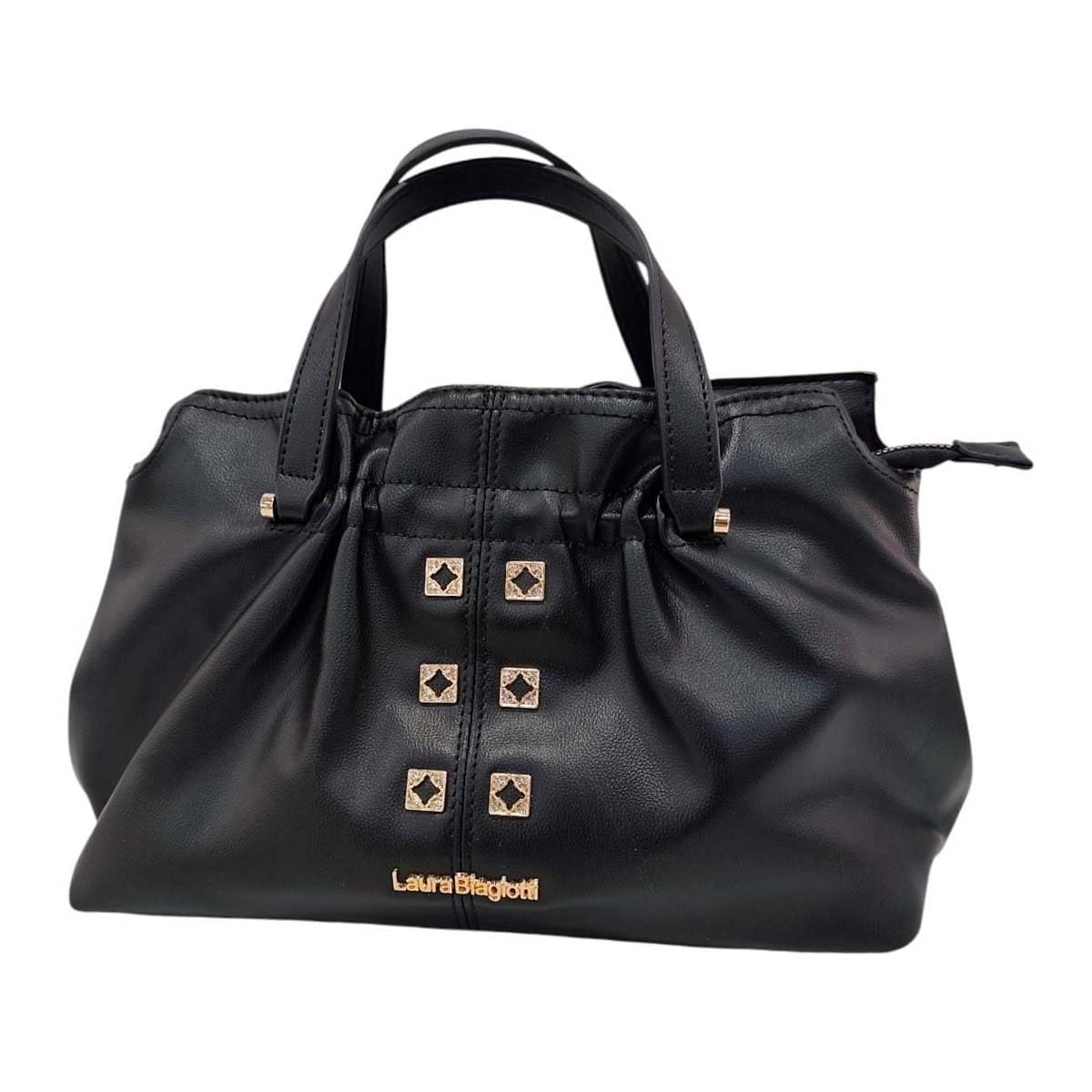 Laura Biagiotti Bolso de mano línea Eclyper, piel sintética, dimensiones 31 x 20 x 13 cm, con correa ajustable extraíble, accesorios dorados LB26S-252-2