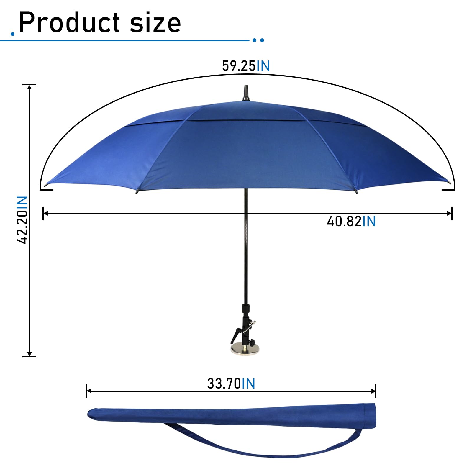 152,4 cm verstellbarer, wasserdichter Regenschirm-Set mit Magnetfuß, Multi-Winkeleinstellung, wasserdichter Arbeitsschirm bietet Schatten und hält Werkzeuge trocken für Reparaturarbeiten im