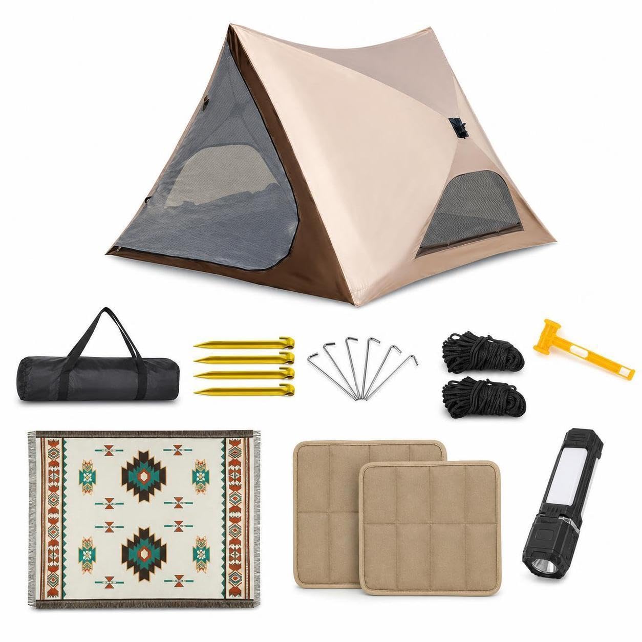 calandis sonuto automatic pop-up beach tent with uv protection for outdoor camping and park use khaki silver coated, basic set