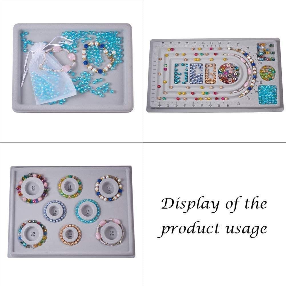 4-Piece Bead Design Board Set – Flocked Beading Tray For Bracelet & Necklace Making – DIY Jewelry Organizer - View #6