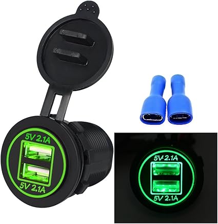 Cargador de Coche, Samoleus Doble Puerto USB Adaptador Cargador USB M?vil para Tel?fonos M?viles, Tabletas, IPad, Navegaci?n y GPS, Motocicletas, Barcos