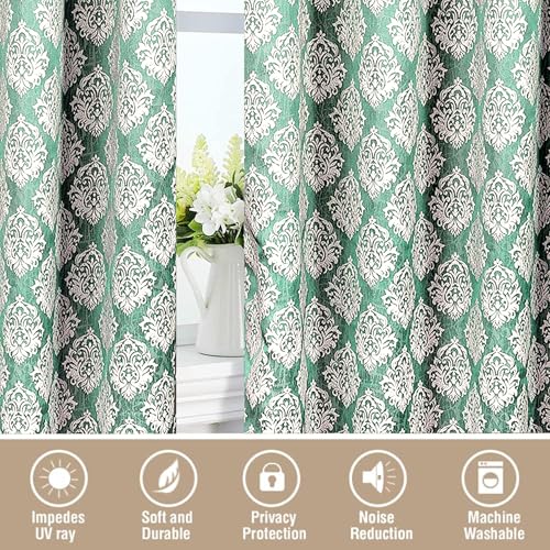 Cortina Polyester Window Curtains 5 Feet 250GSM - Jacquard Printed Light-Filtering (70-80% Room Darkening) Curtains for Bedroom, Office, Living Room & Hallway (Pack of 2, Dark Green) Cortina Polyester Window Curtains 5 Feet 250GSM - Jacquard Printed Light-Filtering (70-80% Room Darkening) Curtains for Bedroom, Office, Living Room & Hallway (Pack of 2, Dark Green)