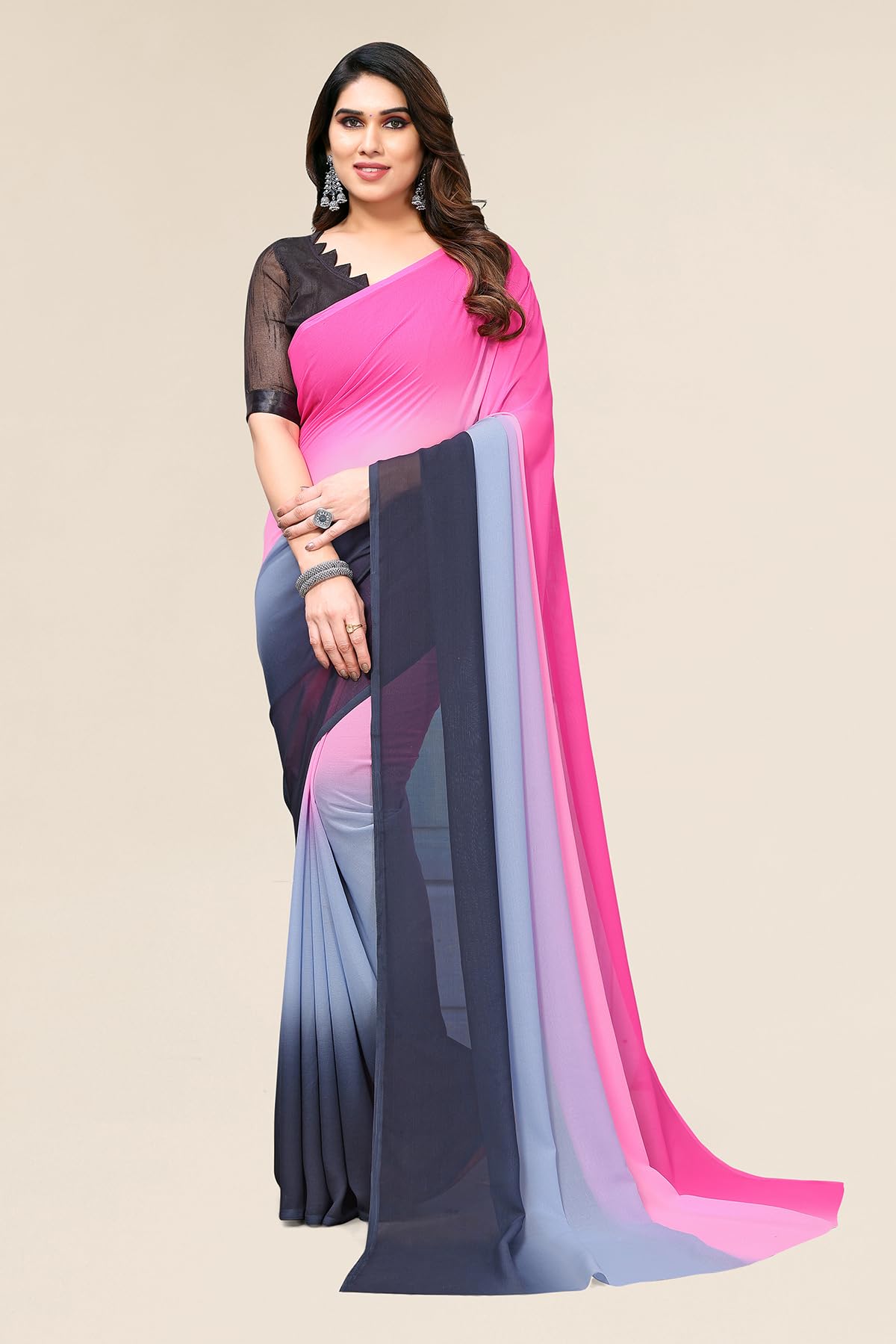 anand sarees Women's Plain Georgette Saree With Unstitched Piece -BWN_MD_PD8888_2-picture-13
