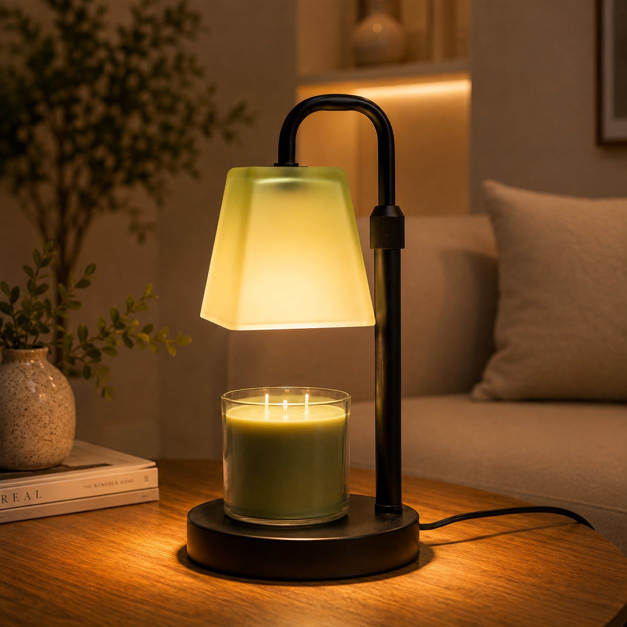 Quigo Grassgreen Candle Warmer Lamp, Grass Green