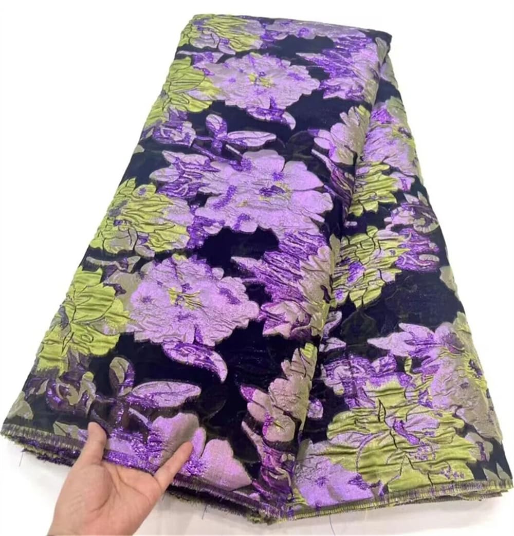 Afrykańska żakardowa tkanina brokatowa tkanina koronkowa kwiatowa organza tiulowa siatka francuska siatka brocard tkanina Tissu DJO41-5 5 jardów