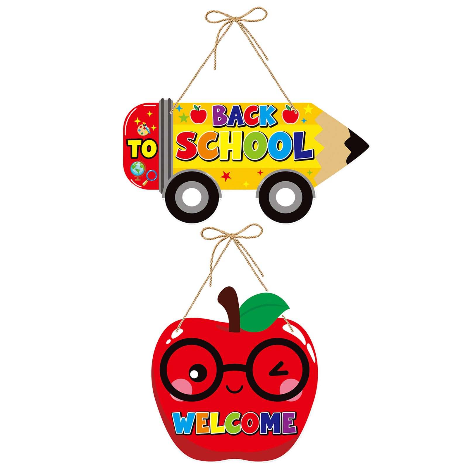 1 pz/2 pezzi per porta a scuola cartelli per il primo giorno in aula decorazioni di carta da appendere alla parete fatte