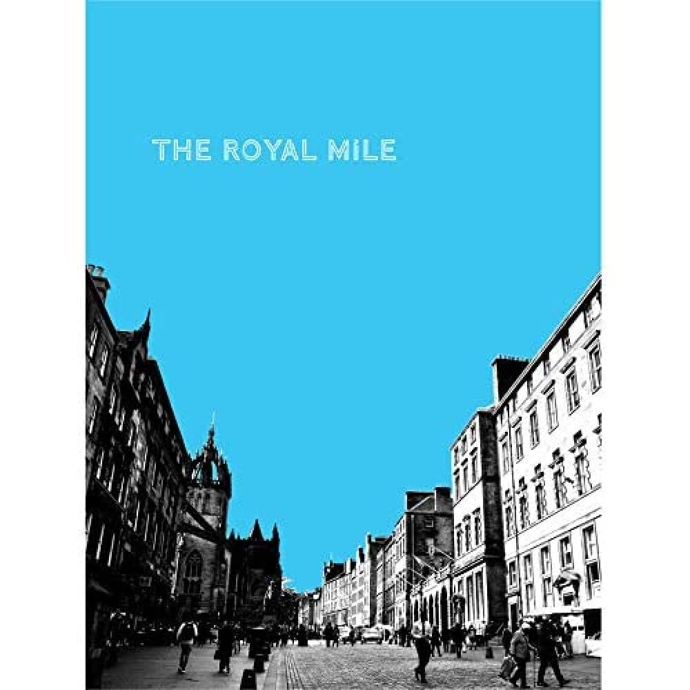 Wee Blue Coo Royal Mile Edinburgh Scotland Famous Street Sky Blue Art Print