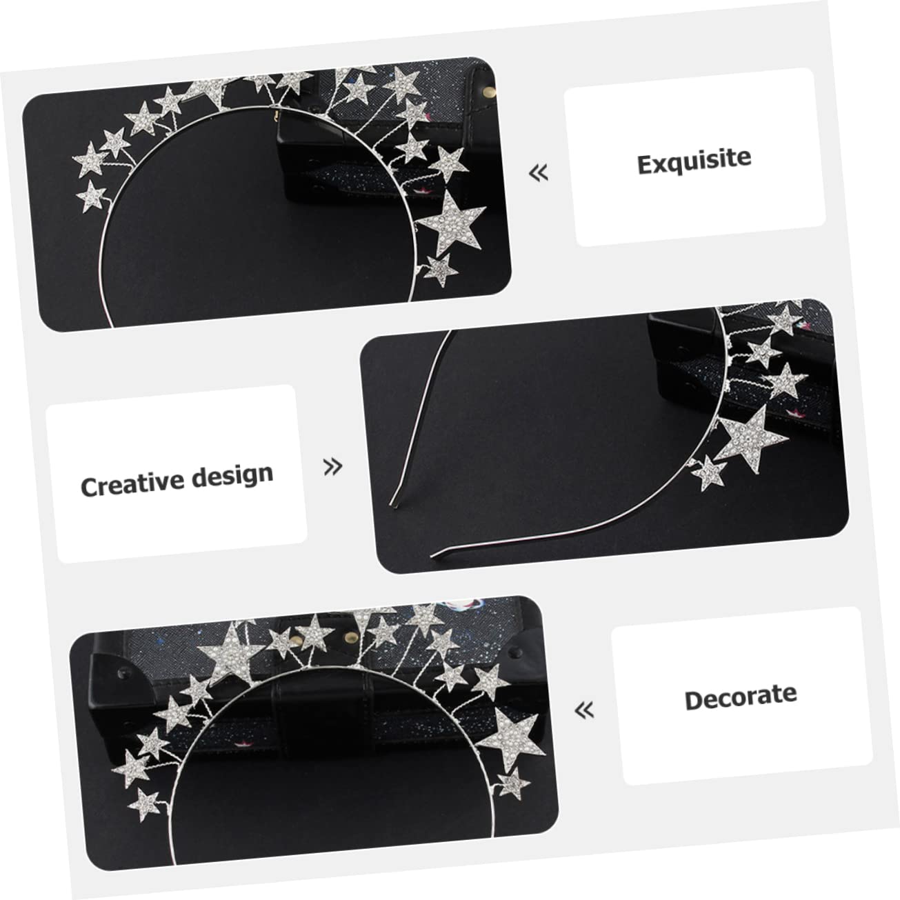 FRCOLOR 4 Diademas Para Mujer Con Diamantes De Imitación De Moda De Metal Para Ocasiones Especiales.