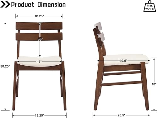 Miniatura 2 de Juego de 4 sillas de comedor de madera de nogal, modernas de mediados de siglo, tapizadas con diseño de boucle beige con respaldo de rejillas,