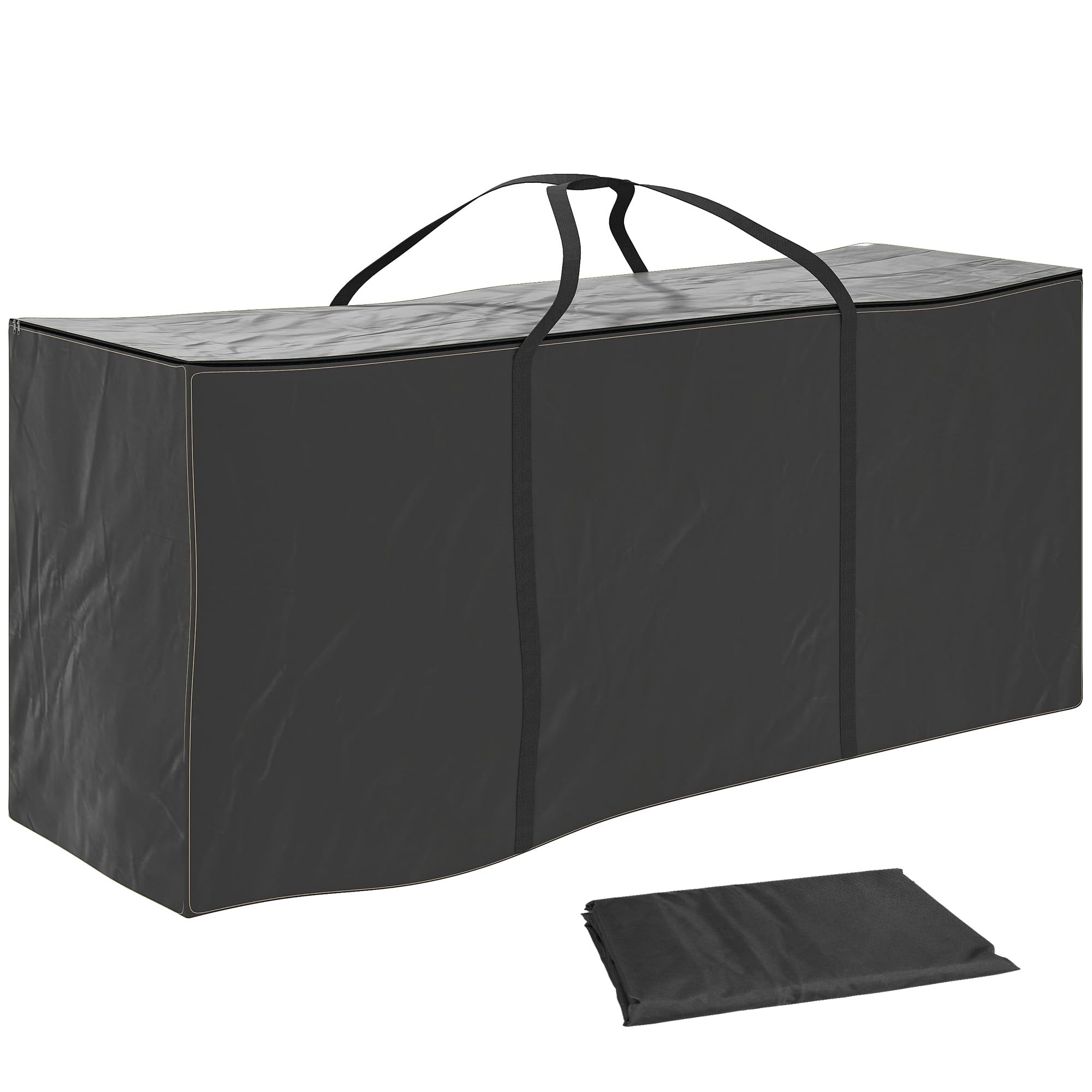 Outsunny Unisex Black 720 L Garden Furniture Cushion Storage Bag, 600D Oxford Fabric In