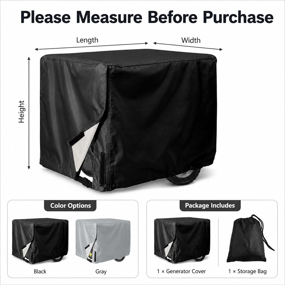 Funda para Generador Impermeable para Champion Power Equipment Champion 3500 2010-2016, 210D Oxford Cubierta Protectora para Exteriores, Resistente a UV y Polvo,A/Grey