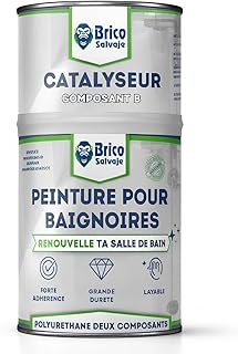 Peinture pour baignoires finition brillante deux composants 600 + 150 ml | Application facile | Finition céramique (Aniston Céramique Blanc)