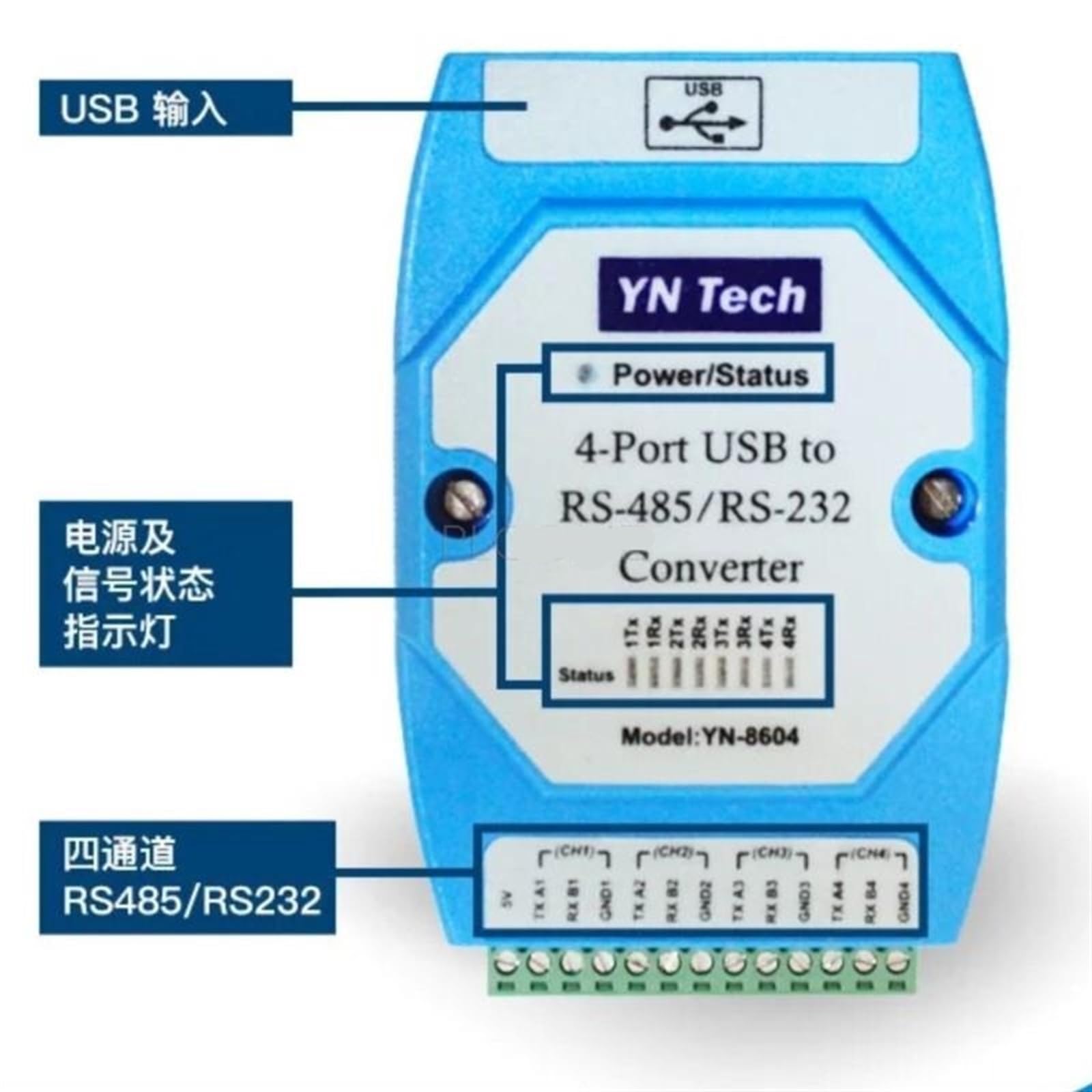Niezależny konwerter USB na 4-portowy RS-485/RS-232 RS485 RS232 COM kabel adaptera portu szeregowego