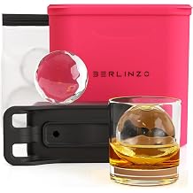 Berlinzo Ice Ball Maker Mold - 2 Clear 2.4in Hibiscus Spheres, Non-Electric