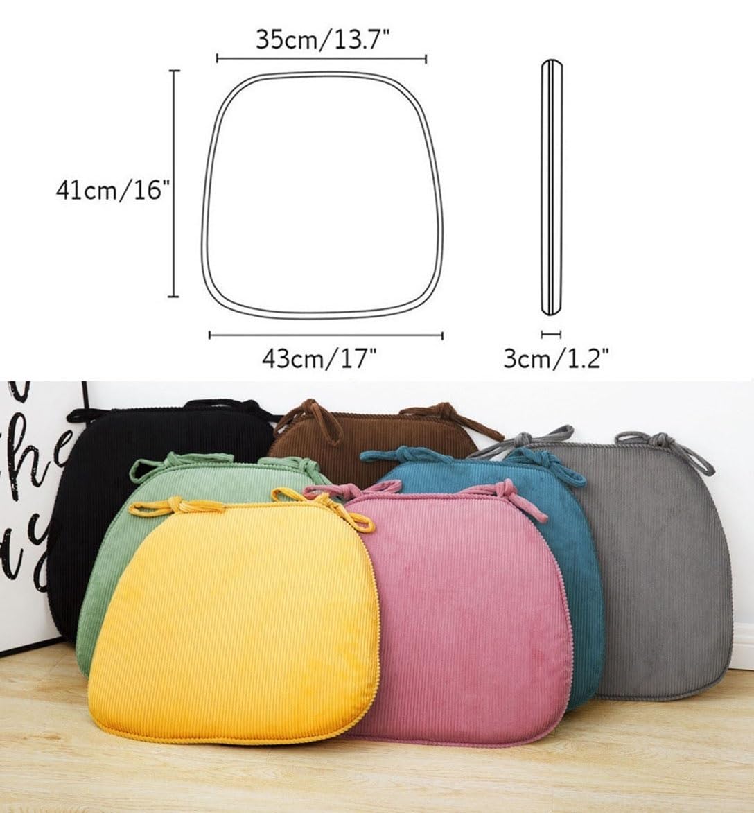 2/4/6/8 paquetes de cojines para silla de comedor en forma de U, almohadillas antideslizantes para silla de cocina y cojín para asiento de comedor con funda lavable a máquina) (gris plateado 41 x 43 c