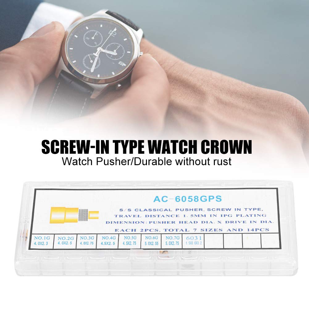 Sonew Accessorio per Pulsante Cronografo per Orologio con Pulsante a Vite AC6058GPS, Acciaio Adatto per la Maggior Parte degli Orologi