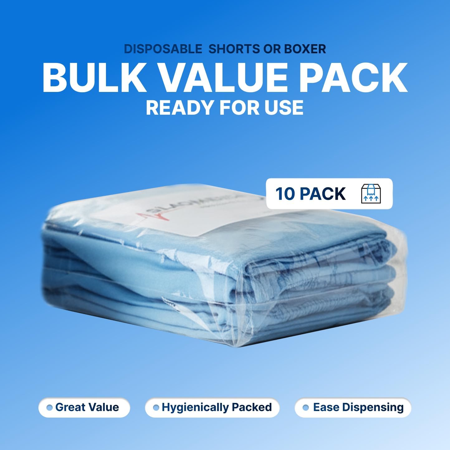 10 Pcs Disposable Shorts Medical with Elastic, SMS, Fluid Resistant, Unisex, Latex Free, Non-Sterile, for Clinics & Hospitals