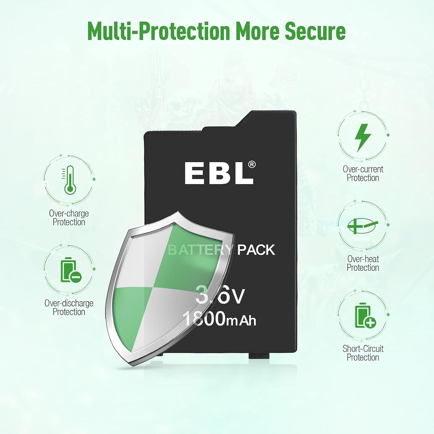 EBL Rechargeable Battery Pack High Capacity 1800mAh Battery Pack Compatible with Sony PSP 1000 1001 : Video Games