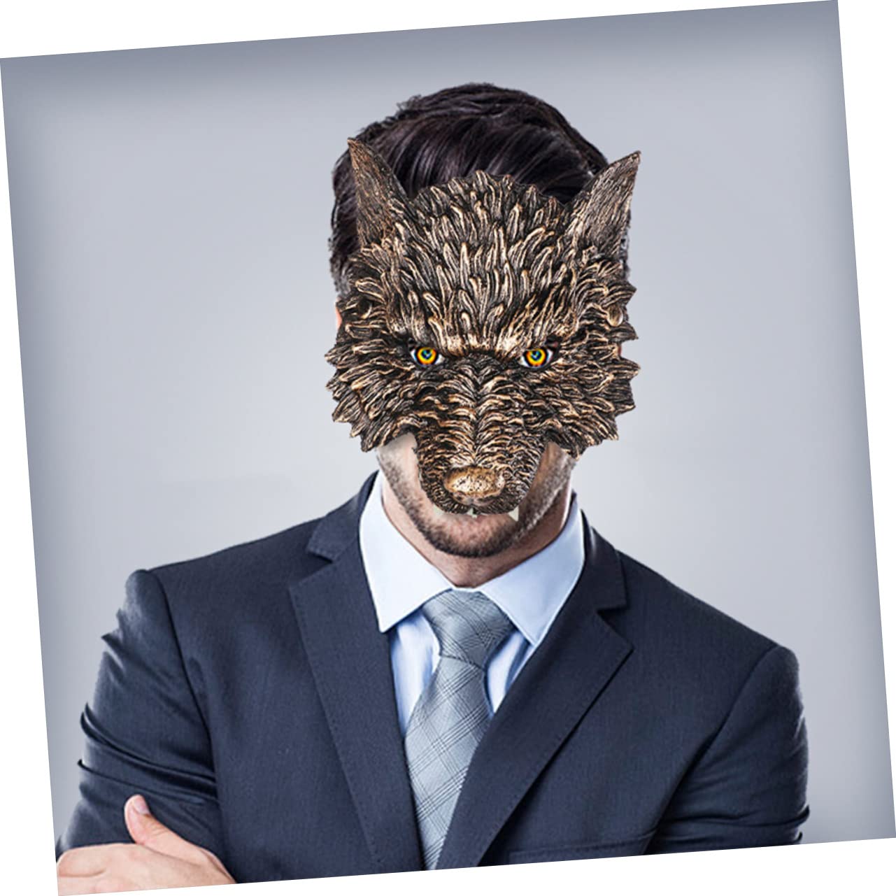 Vaguelly 5pièces Masque De Loup Réaliste Pour Halloween Et Cosplay Accessoire De Fête Déguisement Animaux Pour Carnaval Et Mascarade