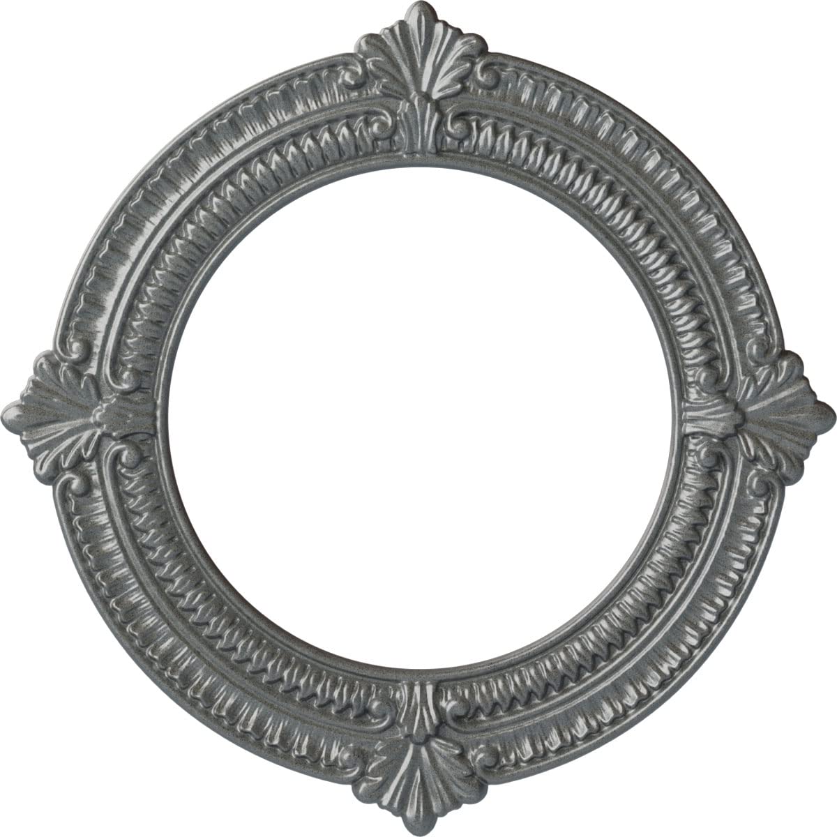 Ekena Millwork Benson Hand-Painted Ceiling Medallion, Platinum