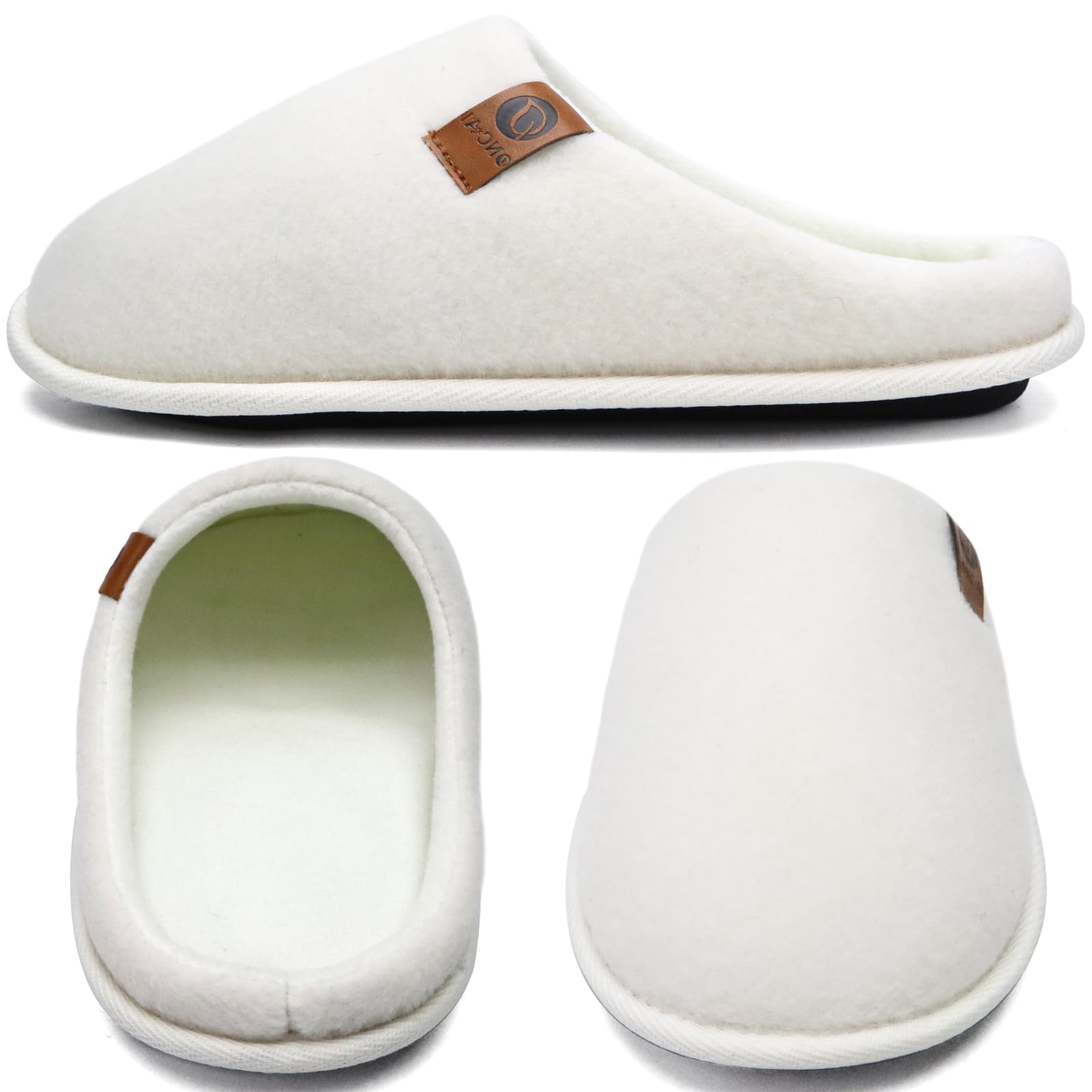 ONCAI Pantofole da Uomo Invernali, Comoda Memory Foam Calde Scarpe da Casa in Lana Con Suola Antiscivolo Taglia 40-49 EU