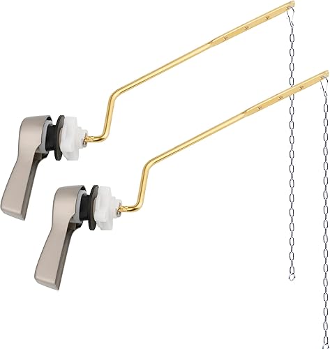 Miniatura 9 de Hibbent Paquete de 2 palancas universales de repuesto para tanque de inodoro, manijas de viaje de repuesto para mango de inodoro con cadenas de
