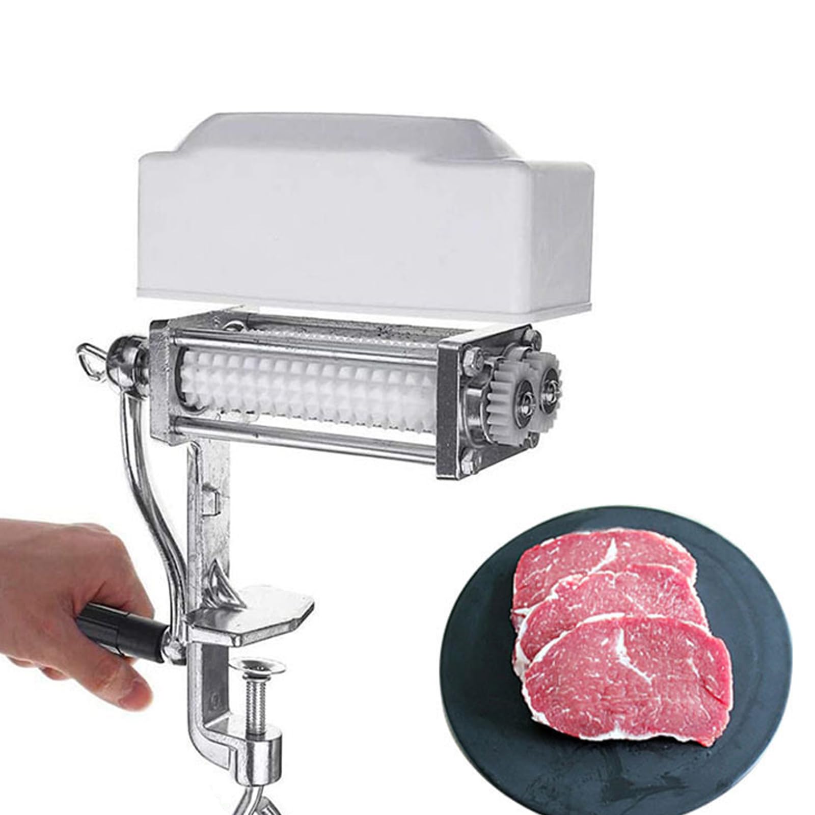 Batticarne, robusto batticarne per uso domestico, bistecca a manovella, strumento per carne, porticaffettatrice antiaderente, batticarne