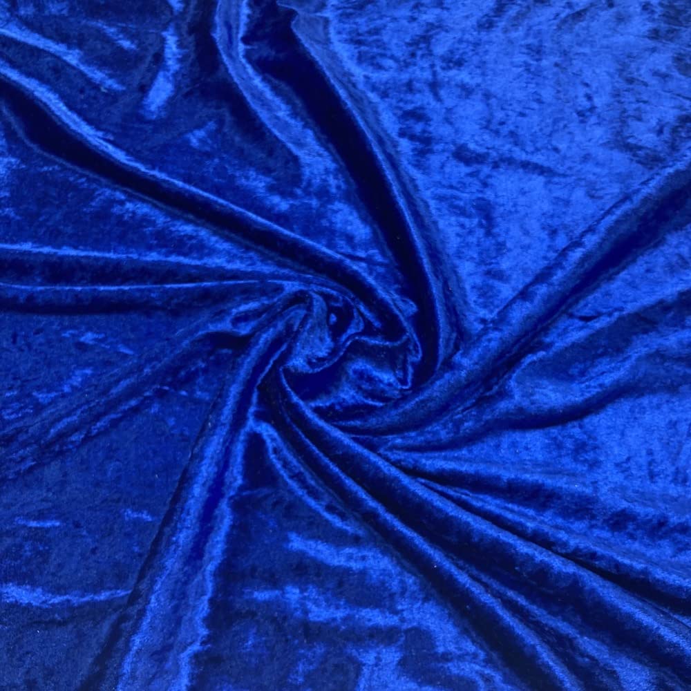 Crushed Velvet Fabric Material - Costumes Tablecloths Craft fairs Display Tables - Per Metre (Royal Blue)