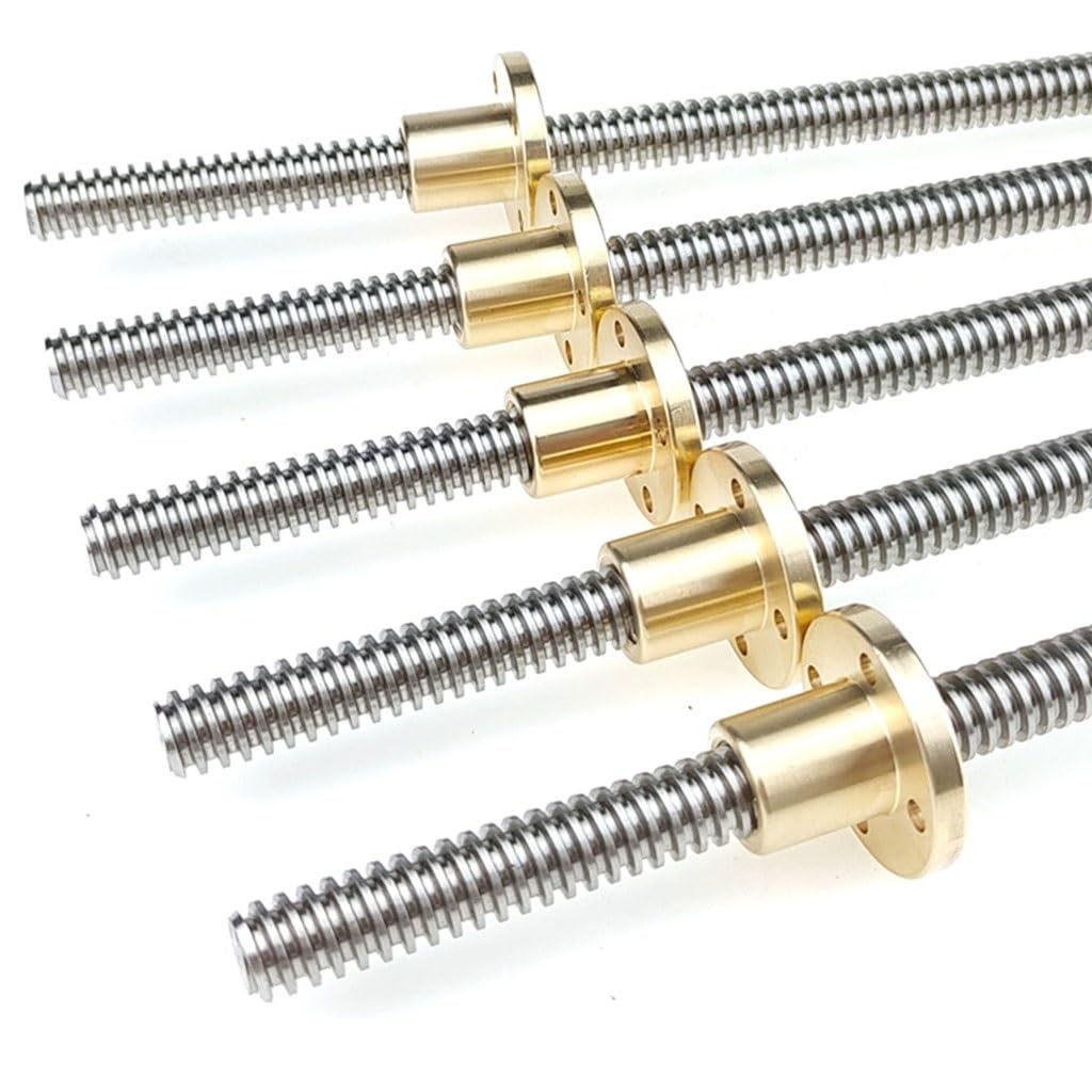 Gewindestange, Trapezgewindespindel, 3D-Druckerteile T16-Gewindespindel, 100 150 200 250 300 350 400 450 500 600 1000 mm Teilung 4 mm Steigung 10 mm Trapezgewindespindel mit Kupfermutter, 1