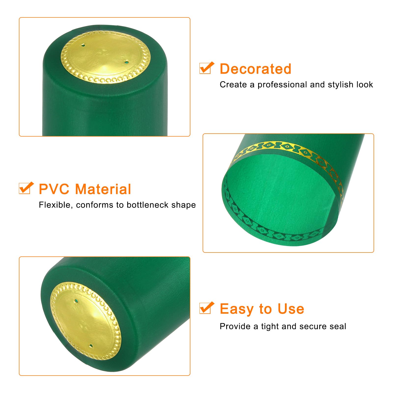 100 Capsules Thermorétractables PVC Pour Bouteilles - Diamètre 30 X 60 Mm, Bleu, Pour Conservation Alcool/huile