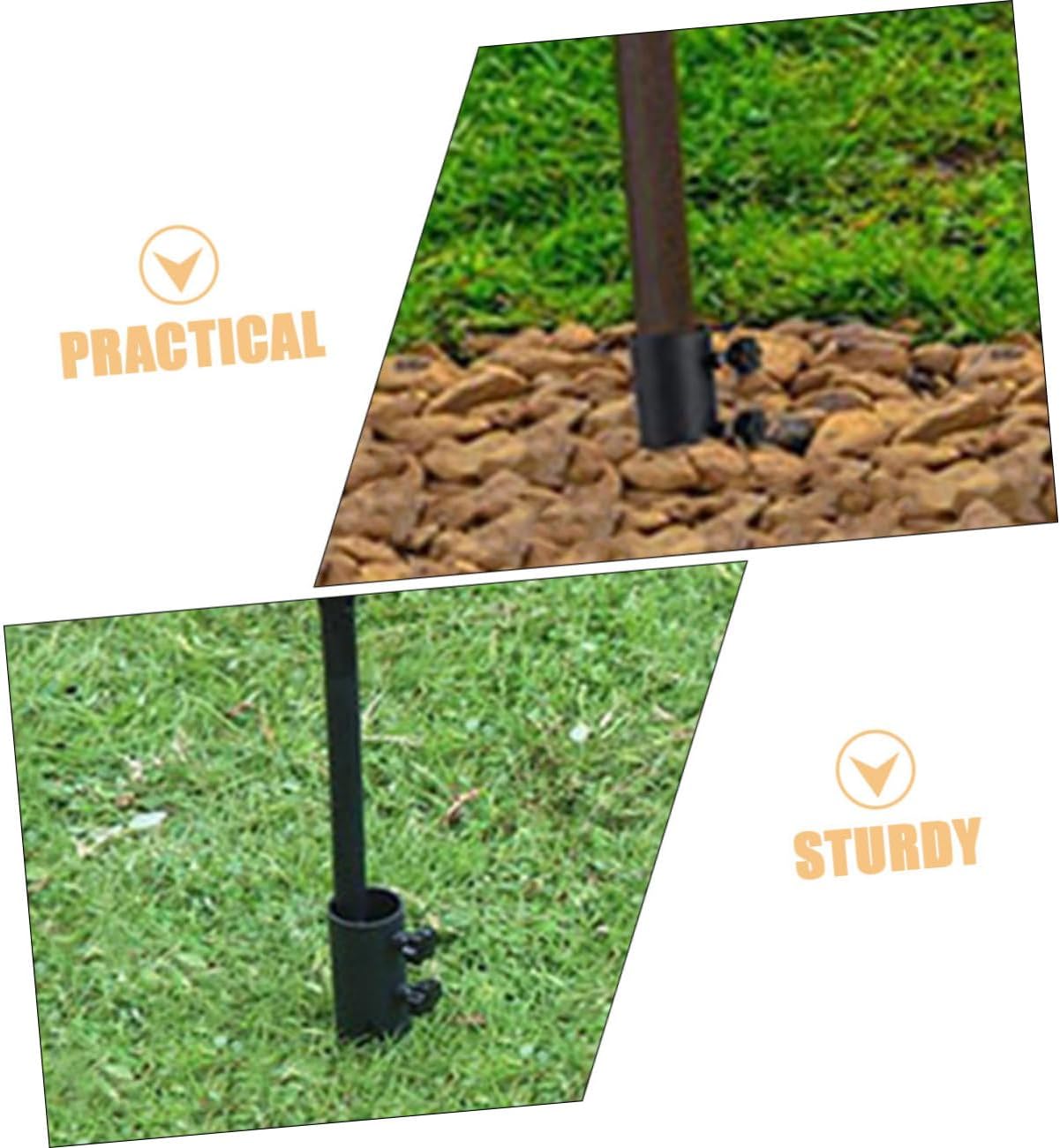 SUPVOX 4Pcs Metal Ground Stakes for Outdoor Lights Pack Garden Spike Supports for Pathway and Christmas Light Installation Weatherproof and Lightweight Landscape Lighting Accessories