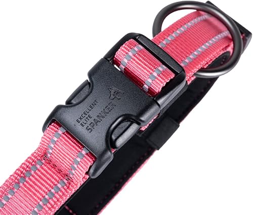 Miniatura 5 de EXCELLENT ELITE SPANKER Collar reflectante para perro, clásico, suave, acolchado, de nailon transpirable, ajustable, con hebilla de liberación