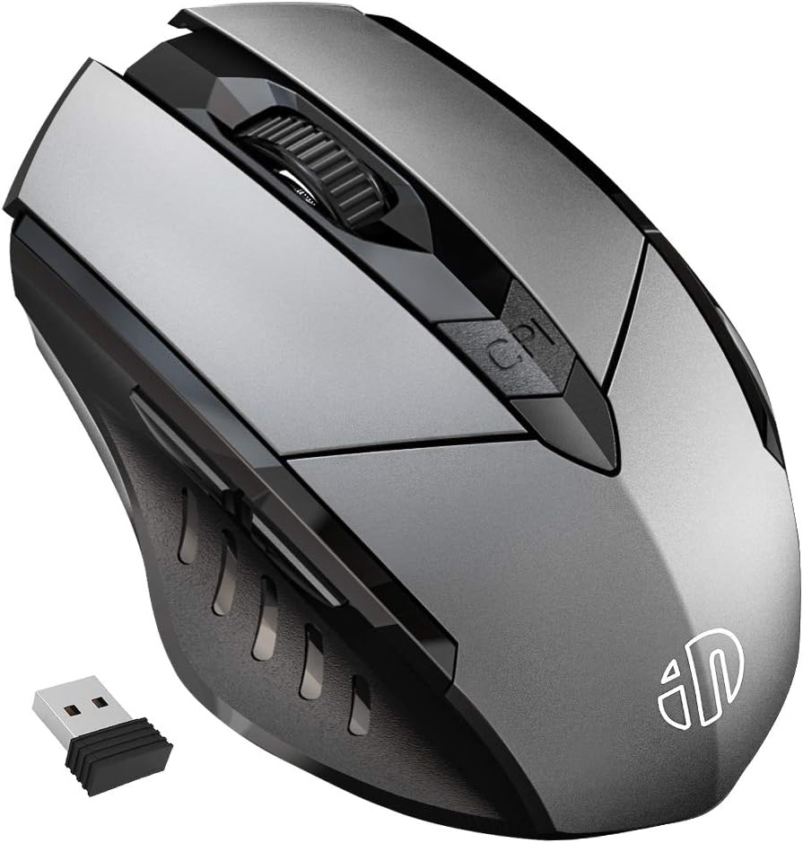 INPHIC Wireless Mouse, Large Ergonomic Rechargeable 2.4G Optical PC ...