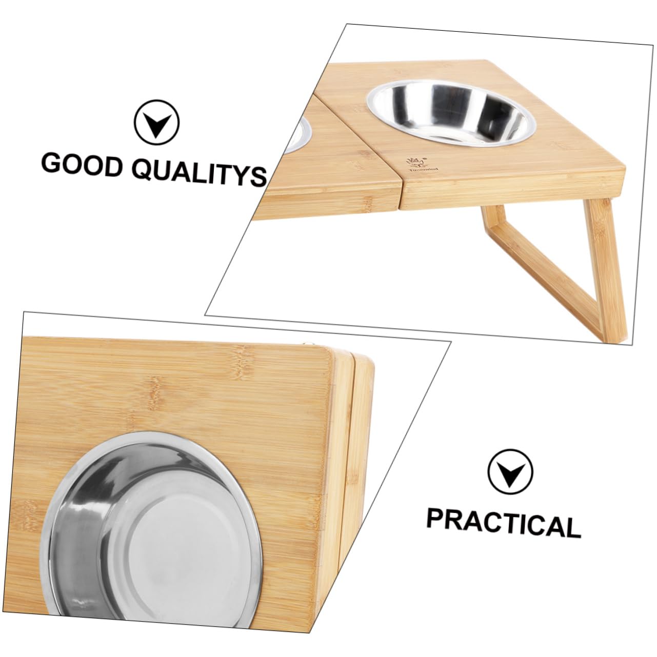 Angoily Soporte Plegable para Comederos de Mascotas Comedero de Acero Inoxidable para Perros para Gatos y Perros para Uso Interiores Soporte para Cómodo
